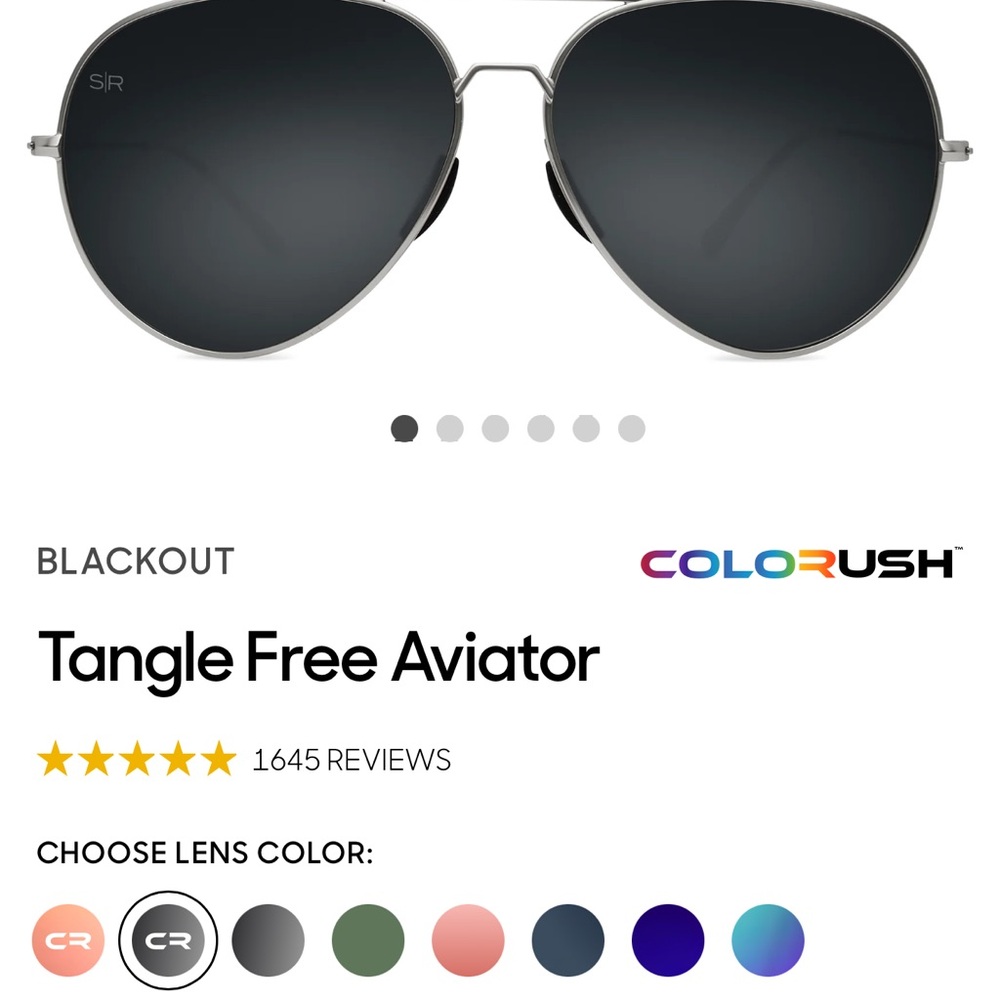 Colorush Blackout Aviator Sunglasses